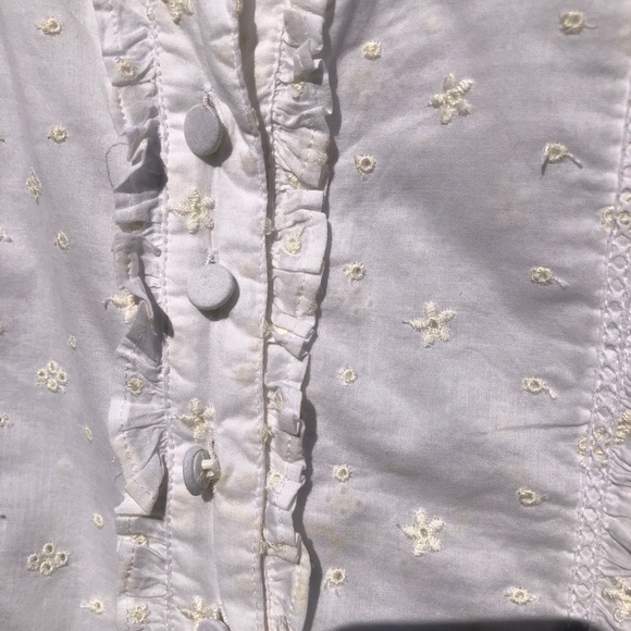 J. Crew long sleeve ruffle white eyelet blouse M - Picture 5 of 11